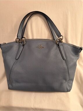 Coach Kelsey Mini Pebbled Leather Shoulder Bag.